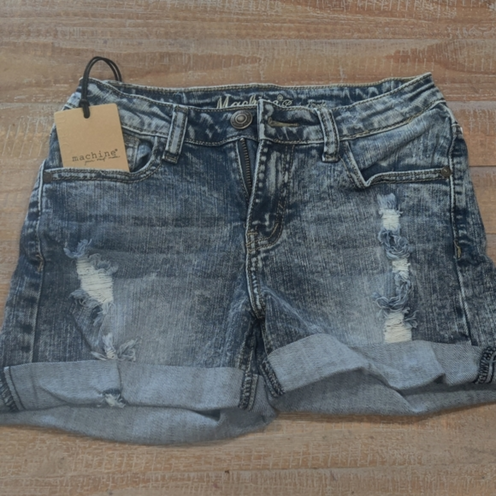 Machine Brand Distressed‎ Jean Shorts